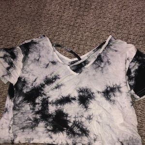 Cross cross cropped marble tee